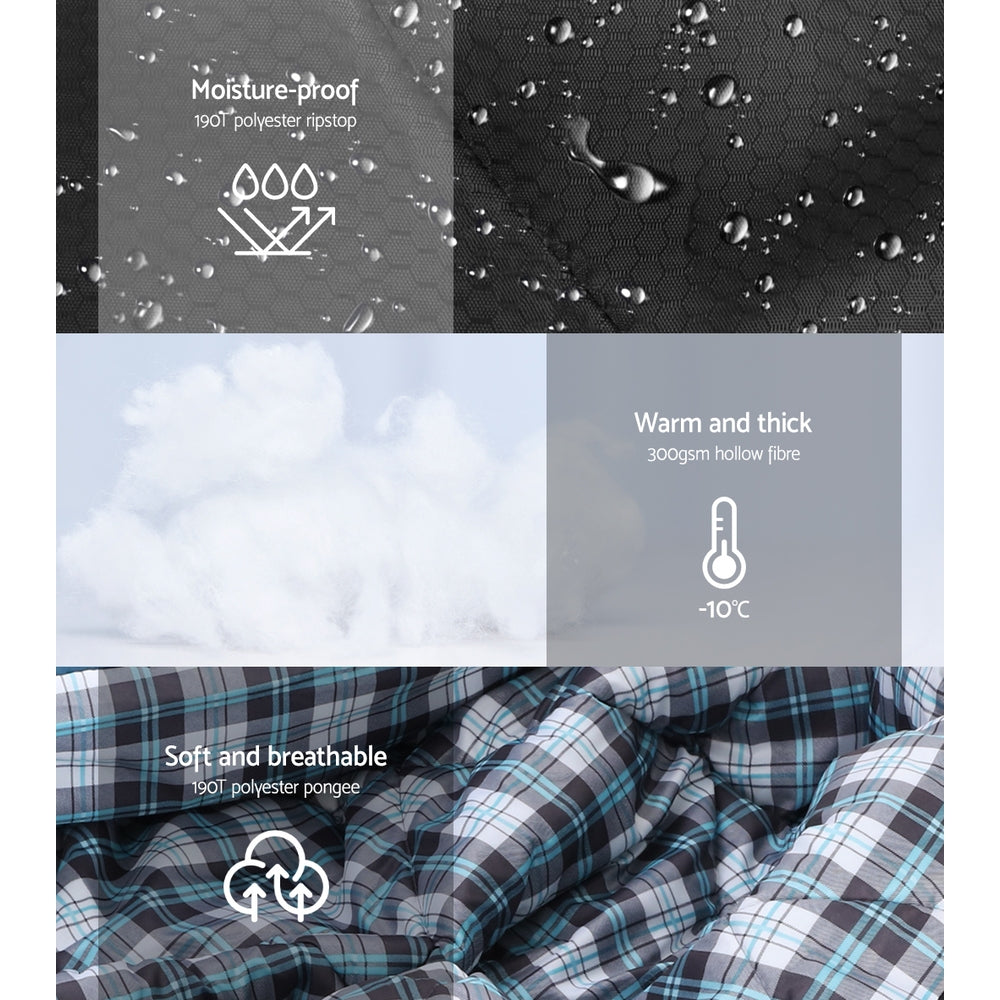 Weisshorn Sleeping Bag Double Pillow Thermal - Grey