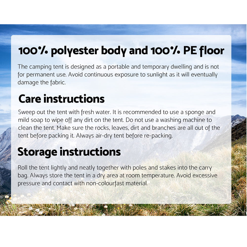 Weisshorn Instant Up Camping Tent 4 Person Pop up