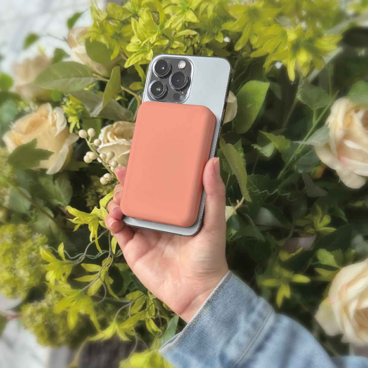 Laser 5000mAh Magnetic Wireless Power Bank Peach