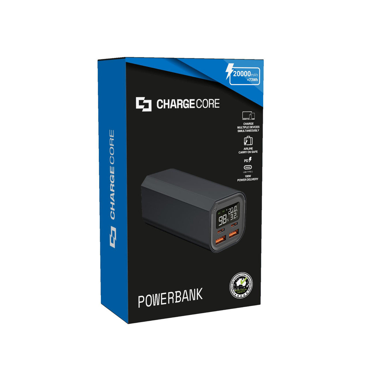 Laser 100W PD 20000mAh Laptop Power Bank Black