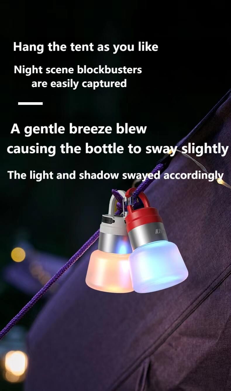 Two outdoor camping lights (Random Colour green - yellow - white - red)