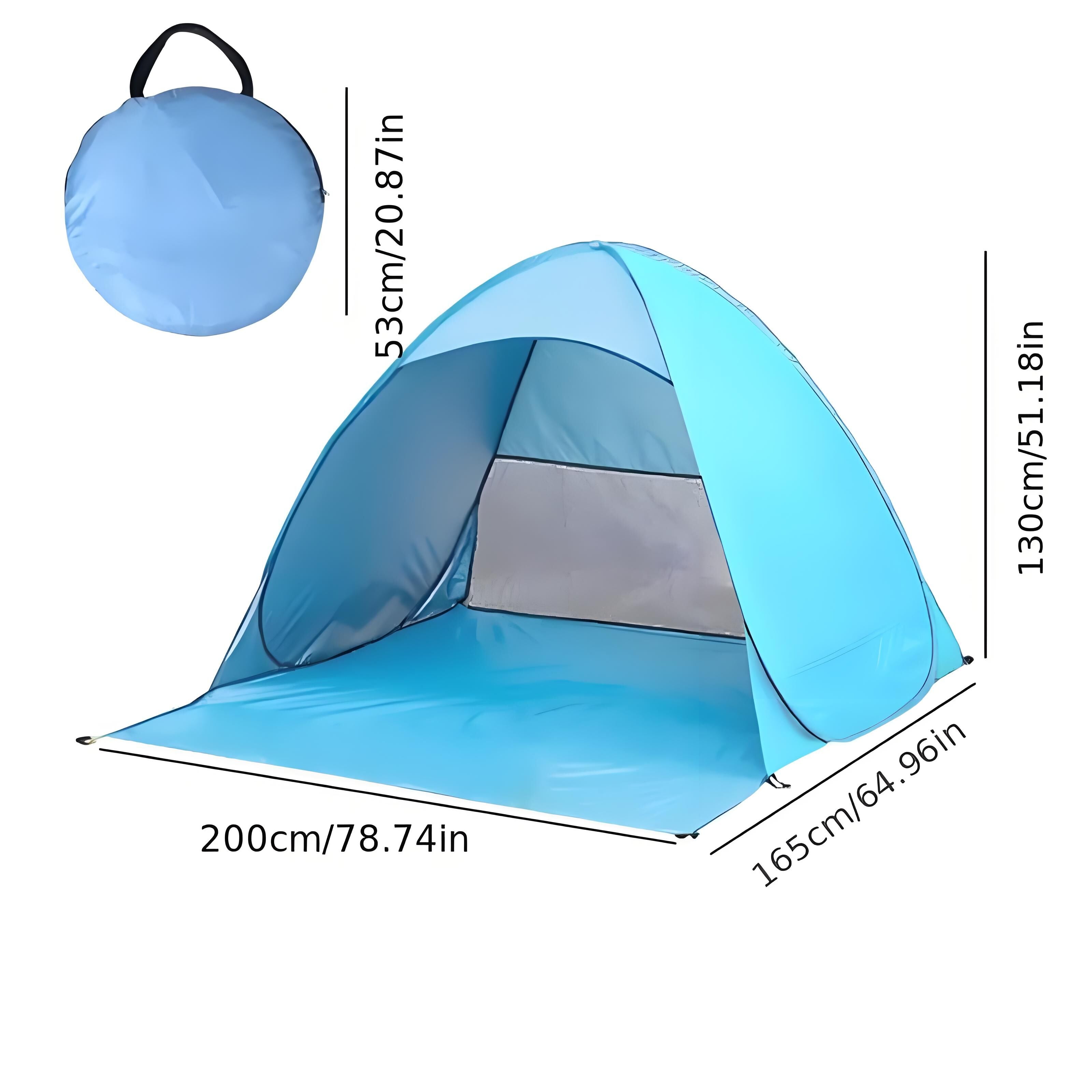 Pop Up Beach Tent: 3-4 Person UPF 50+ Sun Shelter