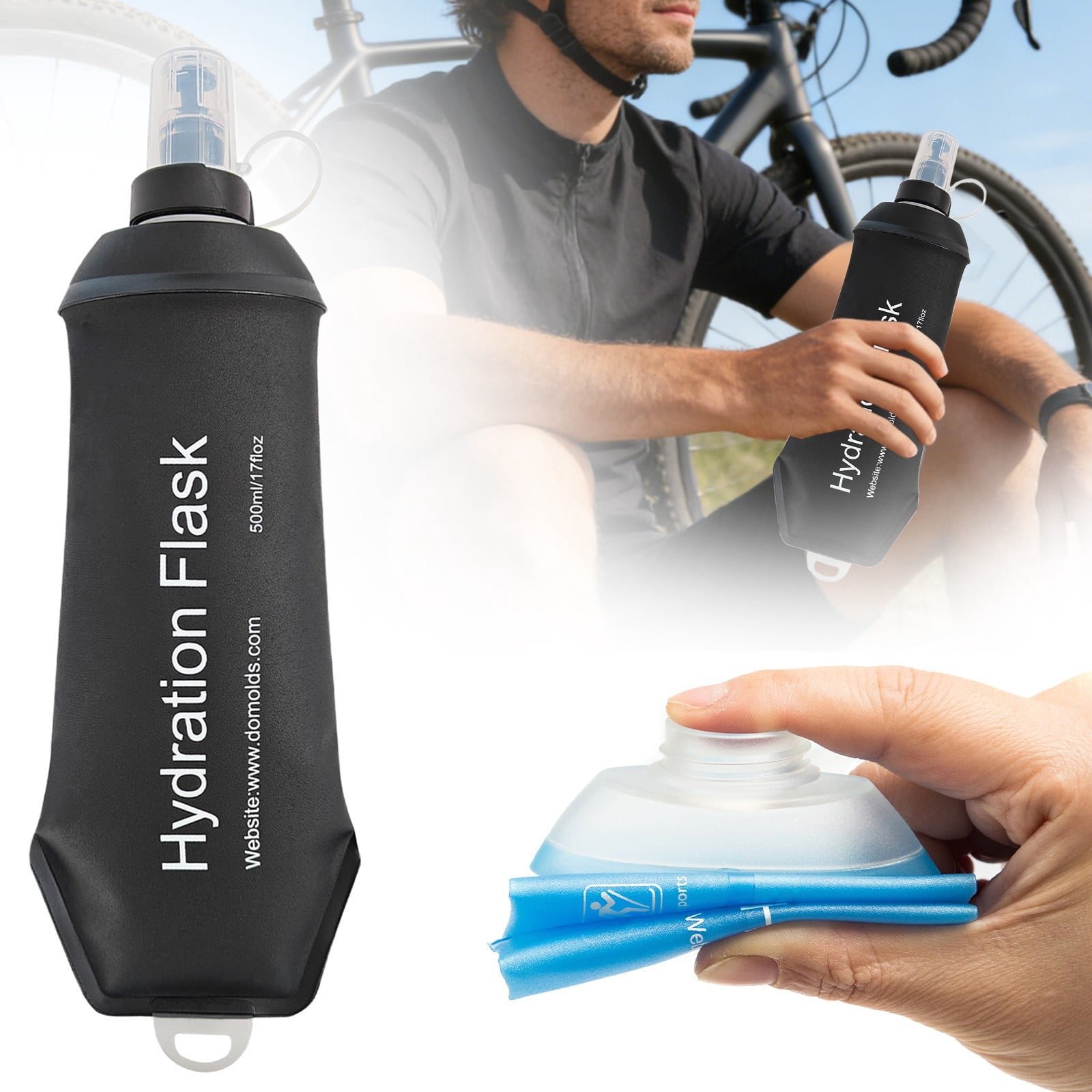 150ML Soft Water Bottle - Black