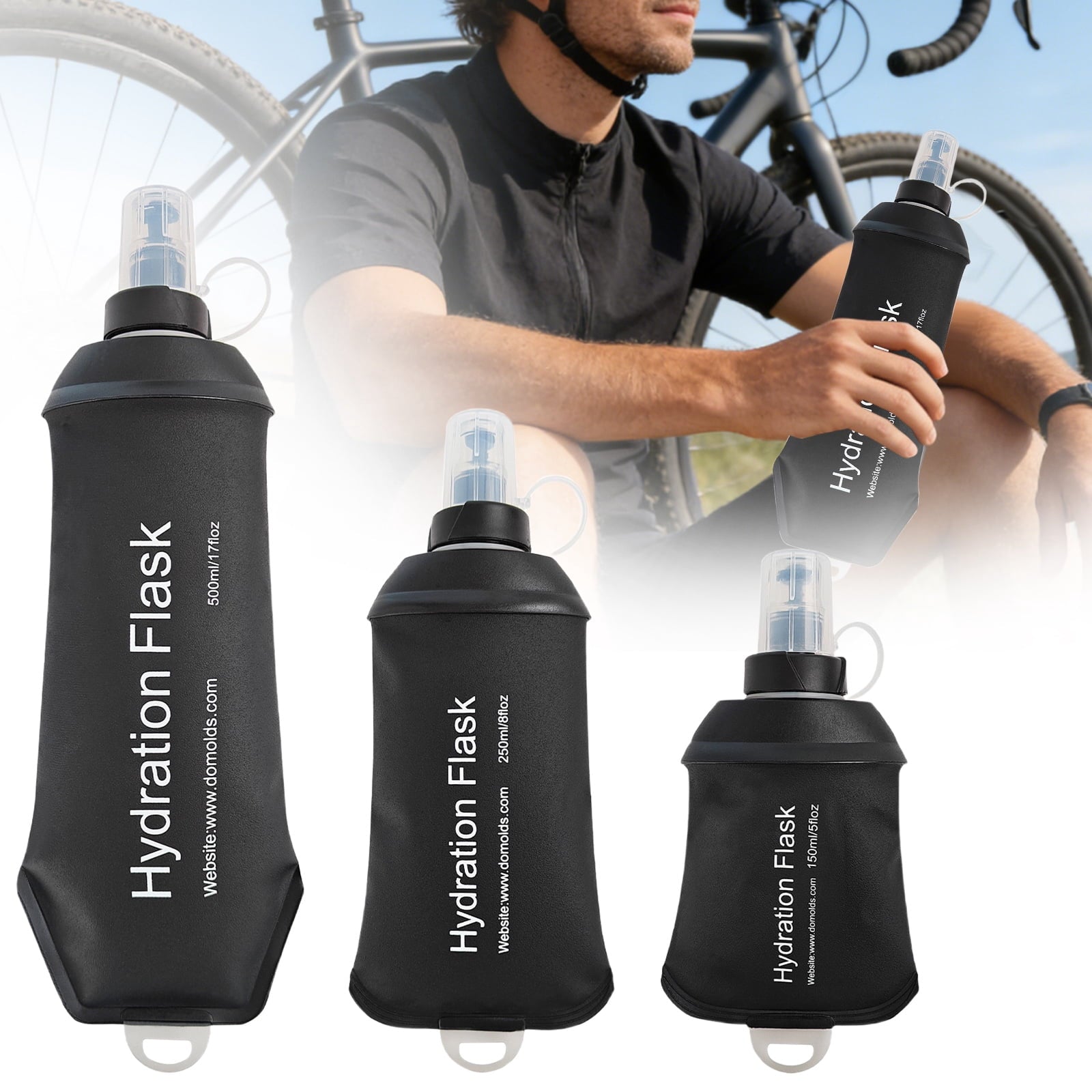 150ML Soft Water Bottle - Black