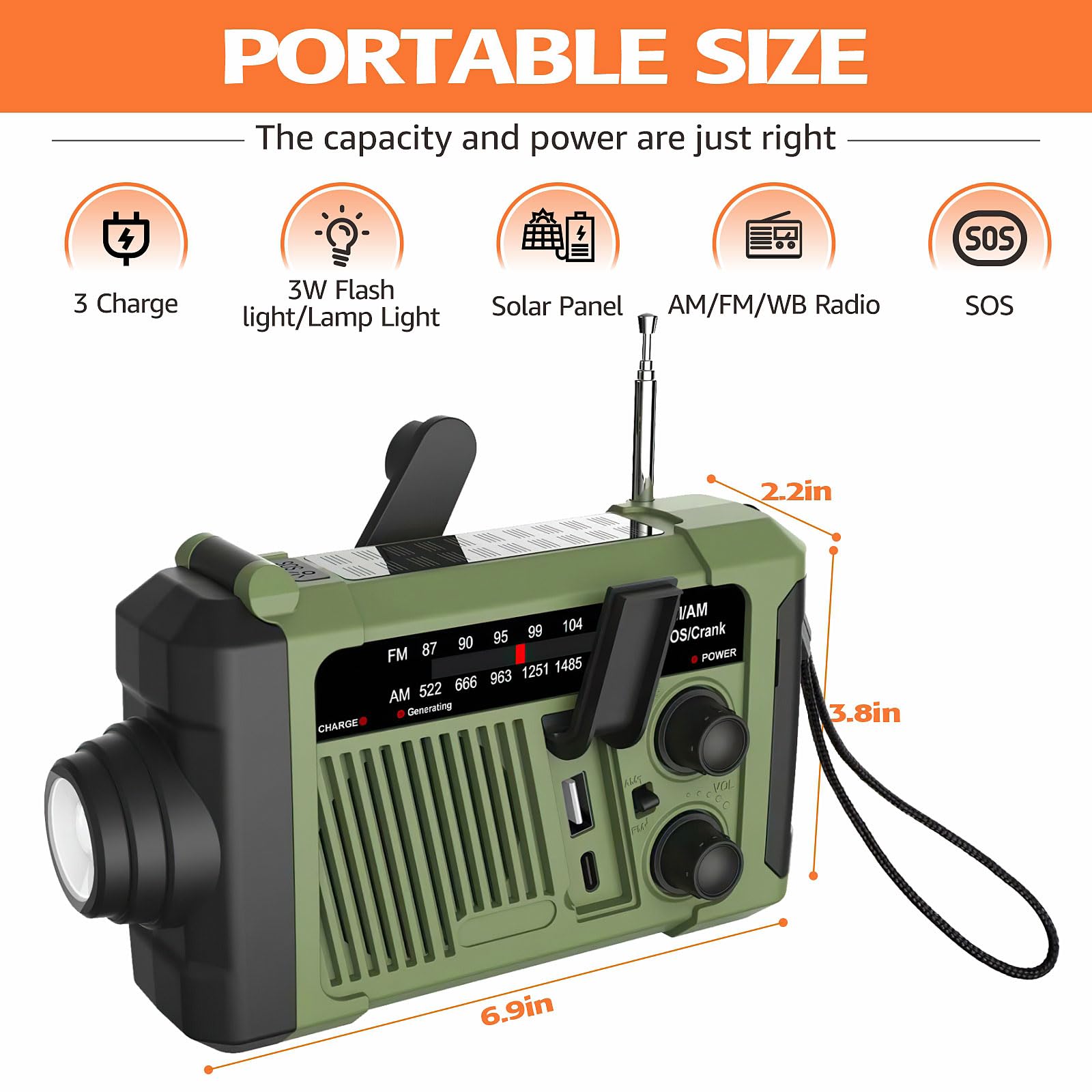 Wind-up Radio - Solar Radio - Flashlight - Powerbank