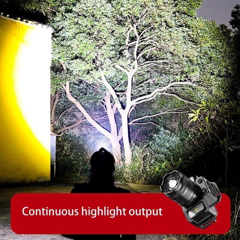 900000LM LED Headlamp Rechargeable Headlight Zoomable Head Torch Lamp Flashlight