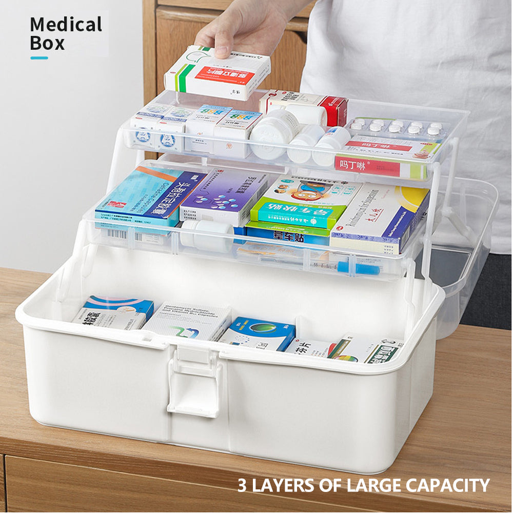 3 Layers Large Portable First Aid Kit Emergency Medical Storage Medicine Organiser