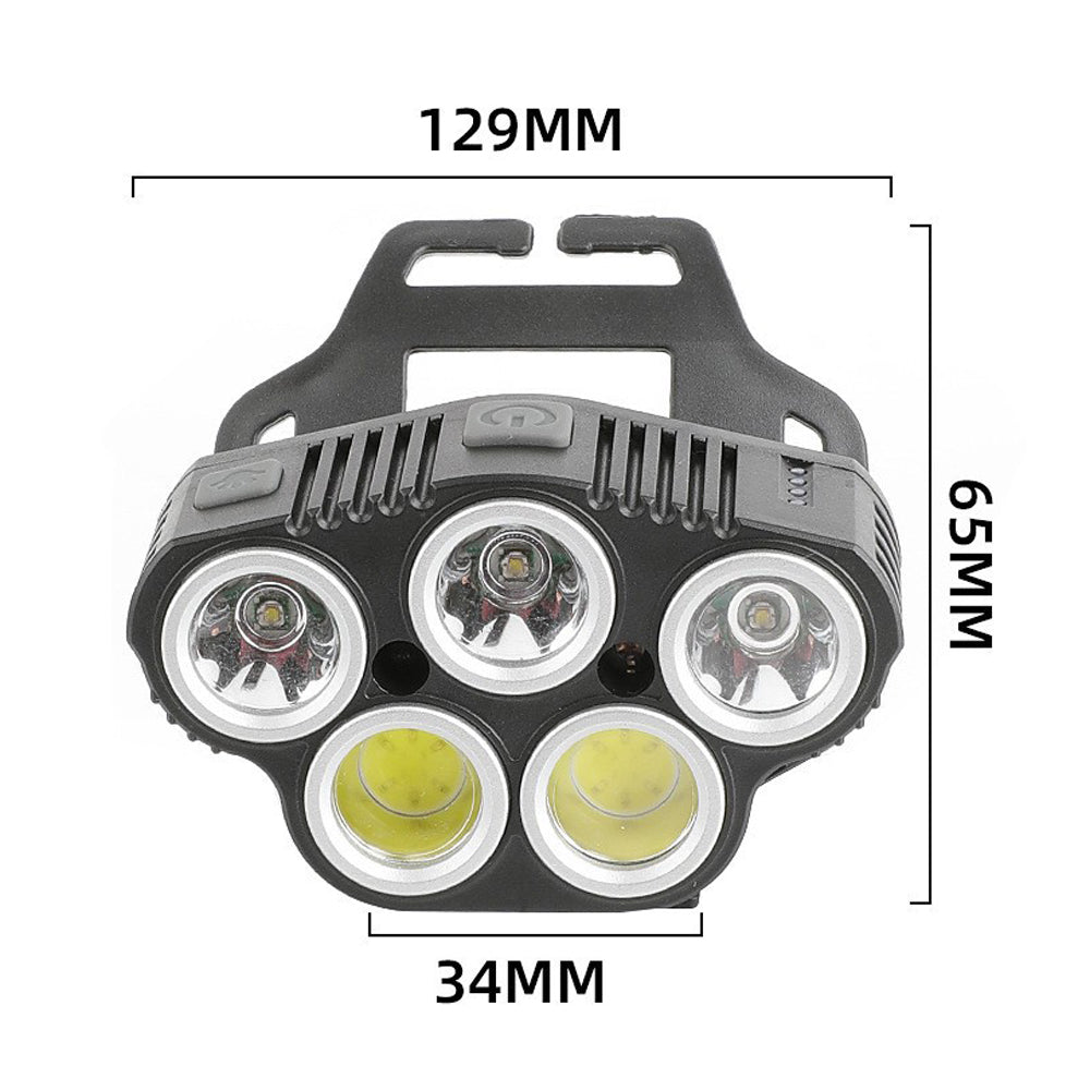 6 Mode LED Head Torch Induction Headlight Camping COB Infrared Strong Lights