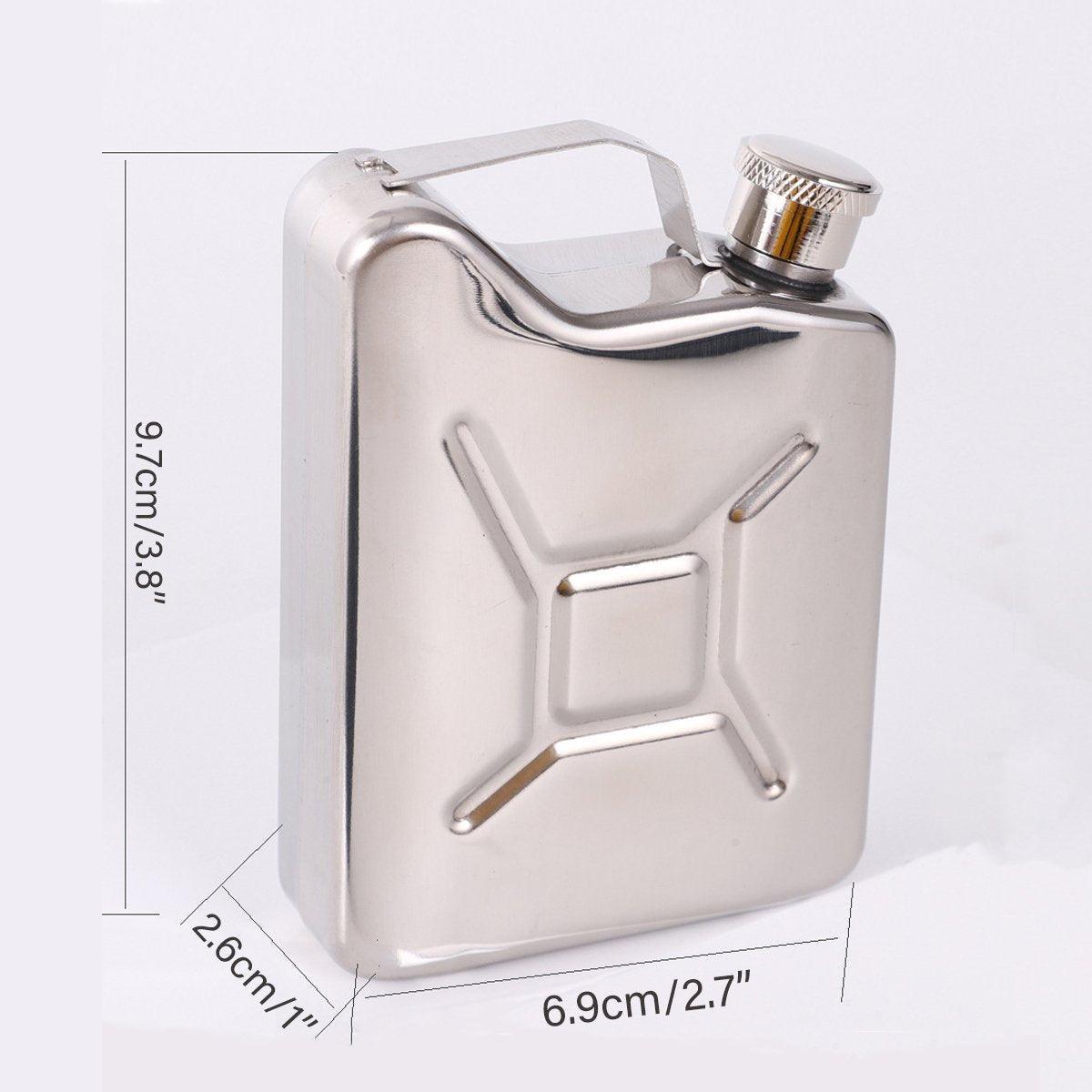 146ml Portable Outdoor Camping Oil Can Thick Stainless Steel Fuel Bottle Flask