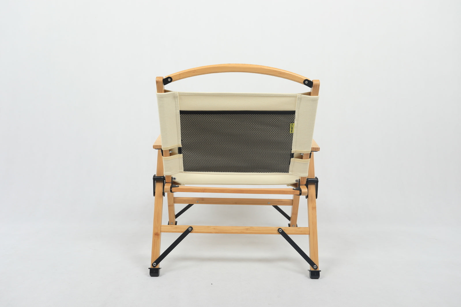 Bamboo Canvas Foldable Outdoor Chair - Khaki/Beige