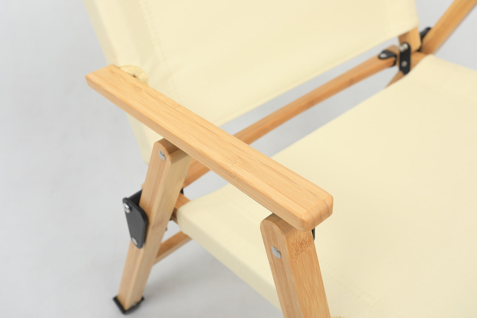 Bamboo Canvas Foldable Outdoor Chair - Khaki/Beige