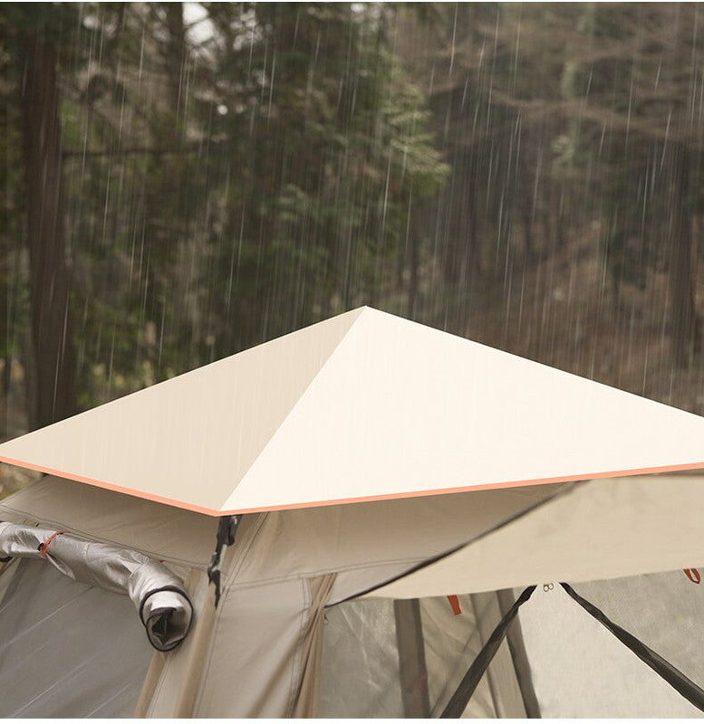 Camping Tent with Awning | Waterproof with Carry Bag and Accessories 210*210*135cm - Cloudy Gray