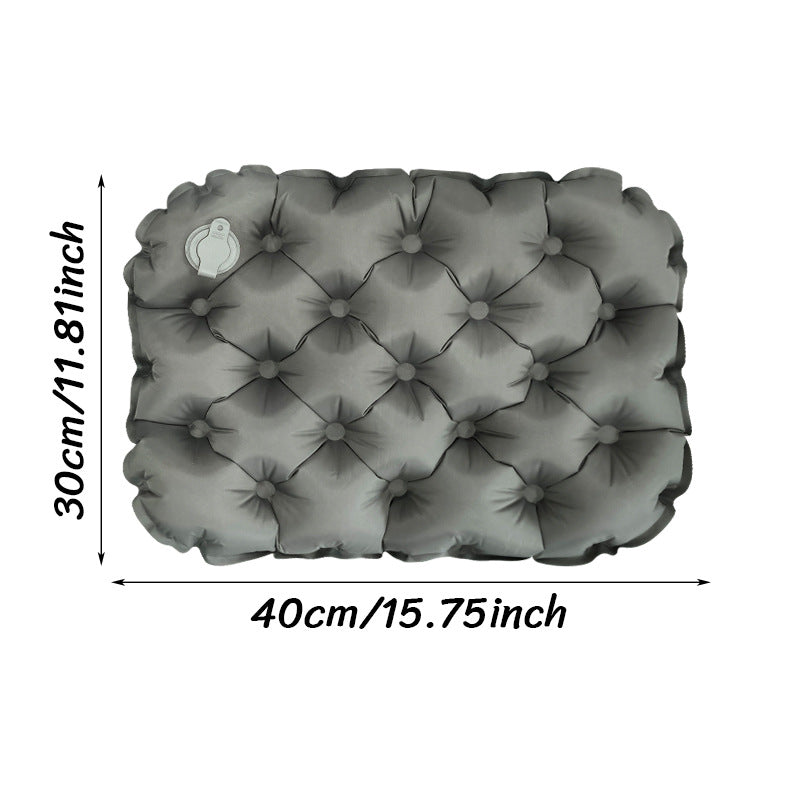 Inflatable Seat Cushion - Portable 40x30x5cm Camping Pad in Olive Grey