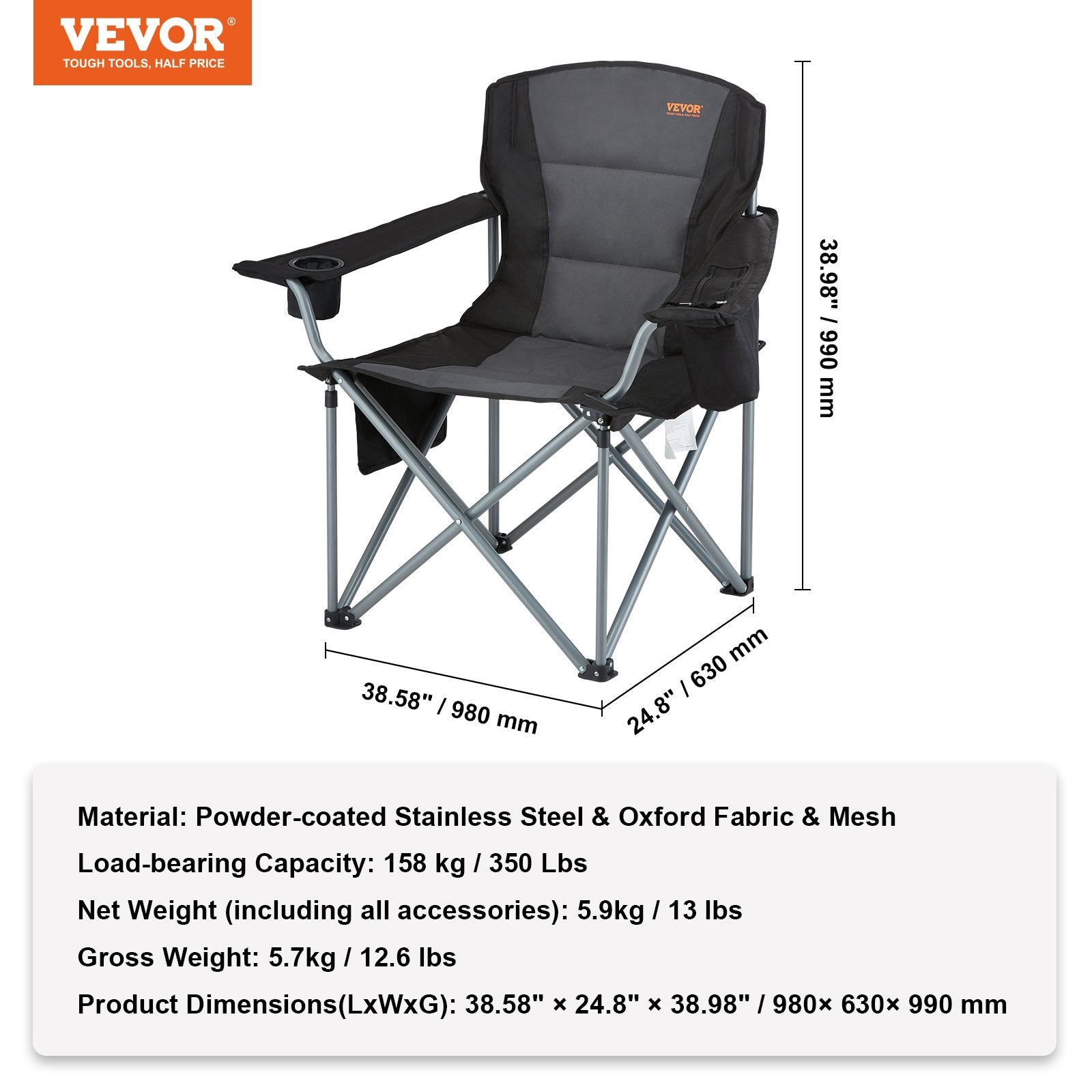 Camping Folding Chair - Black