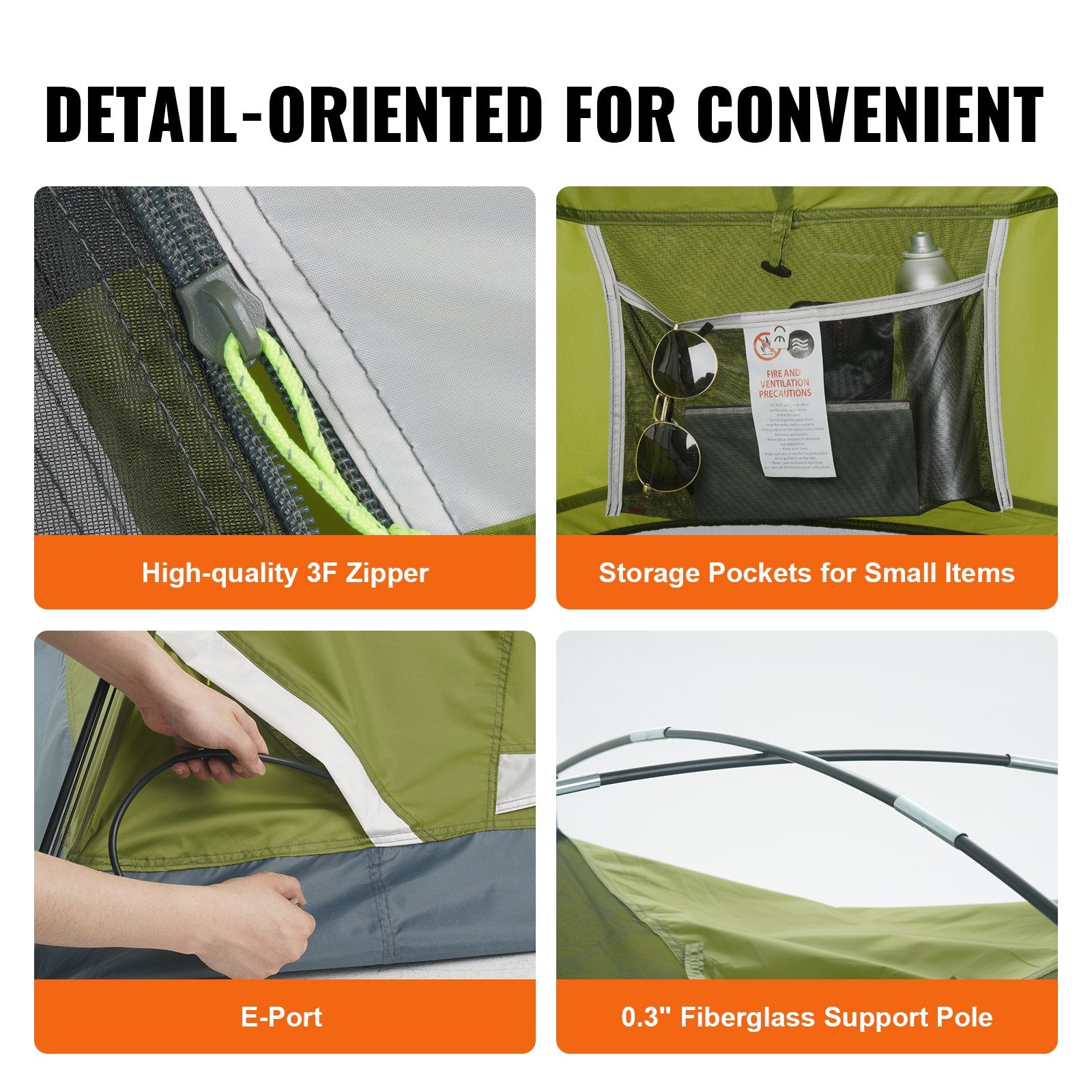 VEVOR Camping Tent, 7 x 7 x 4 ft Fit for 6 Person, Waterproof Lightweight, Easy Setup