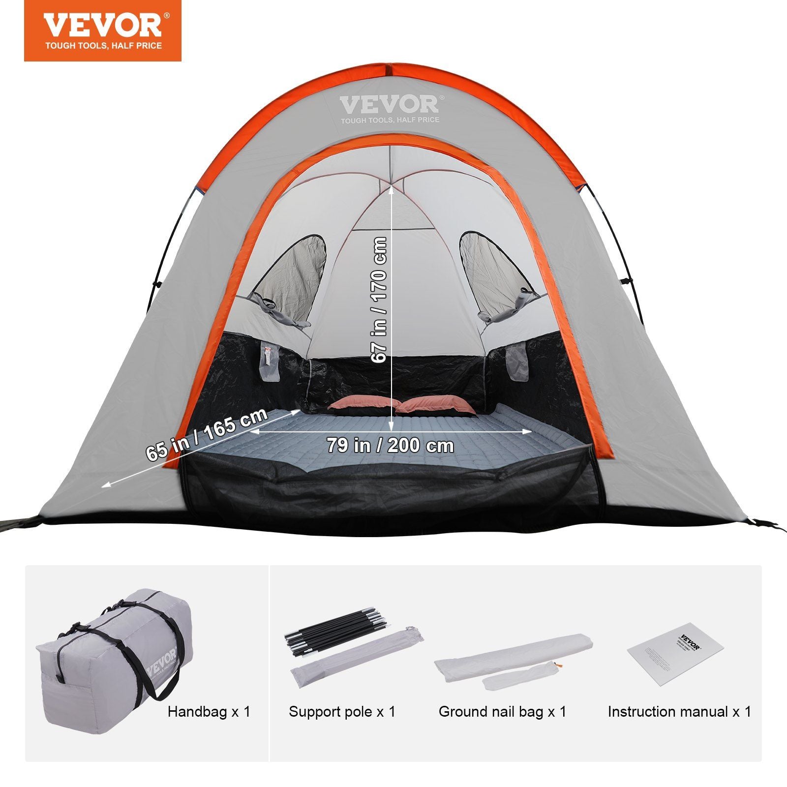 Ute Bed Tent, 6.4'-6.7' with Rain Layer and Carry Bag