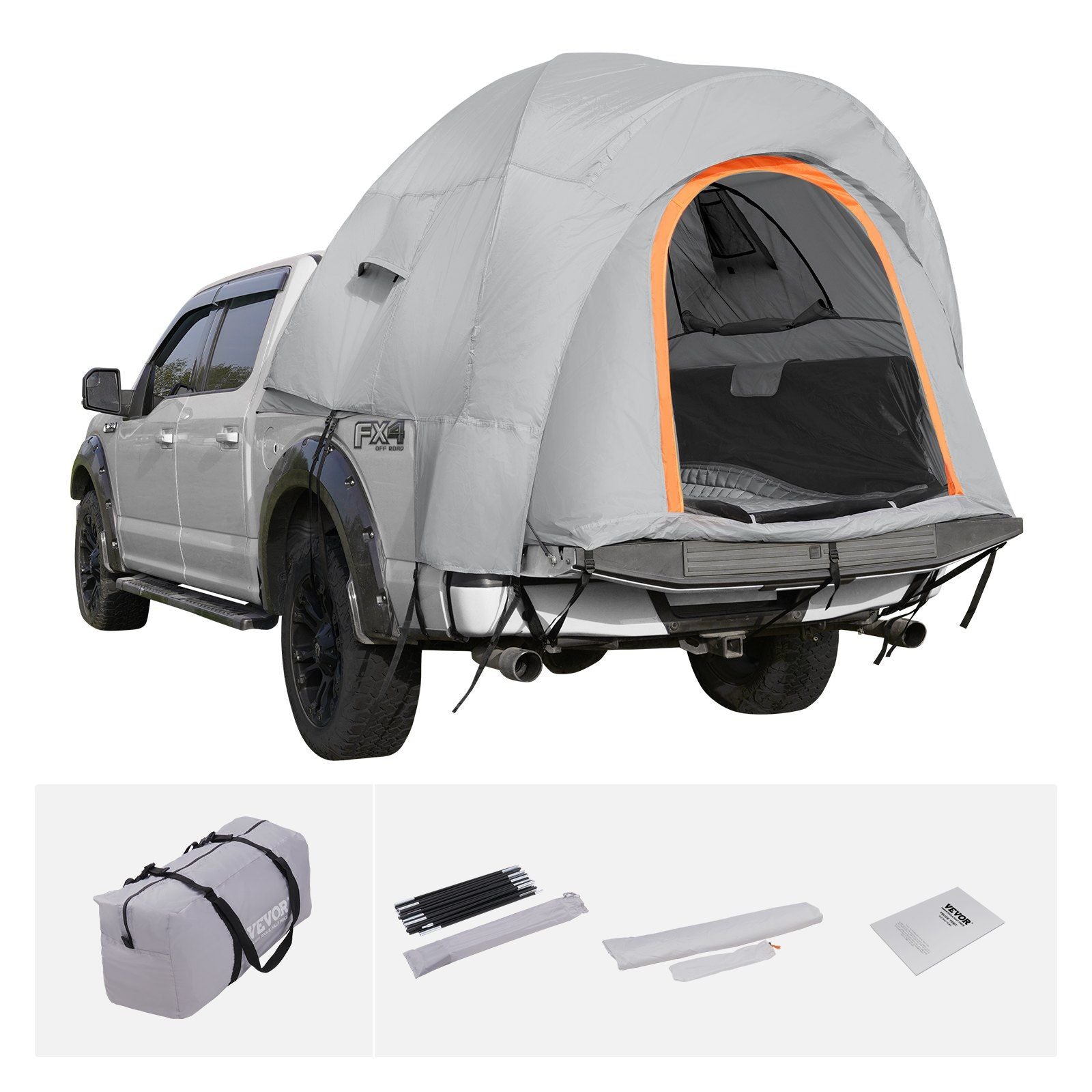 Ute Bed Tent, 6.4'-6.7' with Rain Layer and Carry Bag