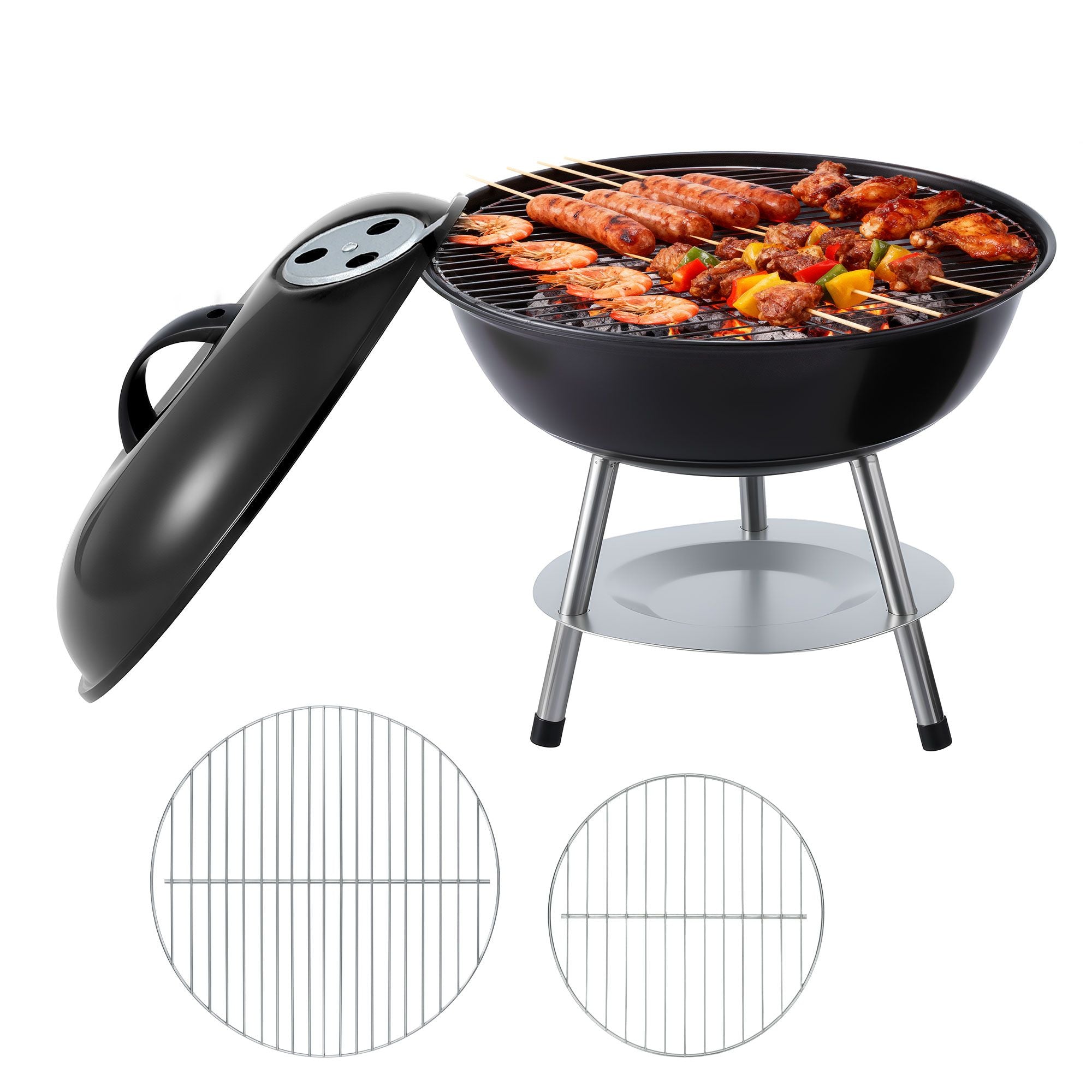 Charcoal BBQ Grill with Lid
