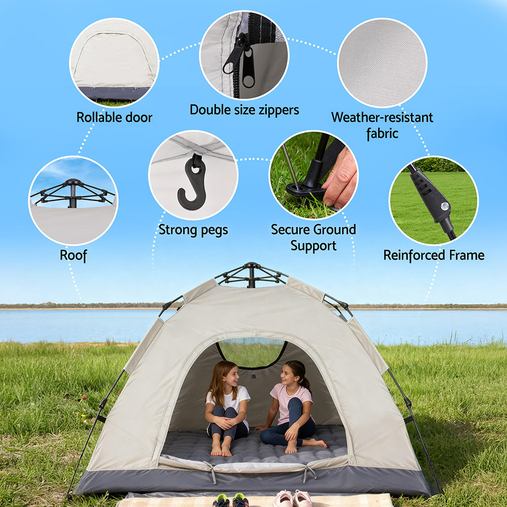 Weisshorn Camping Instant Tent Pop up - Beige